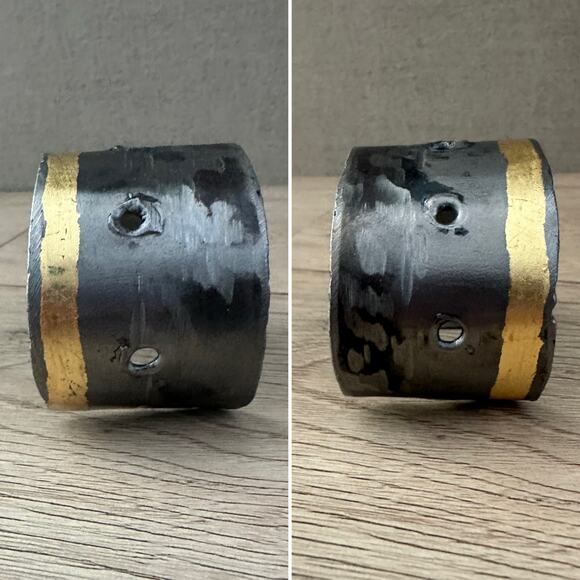 Brutalist Modernist Artisan Painted Metal Cuff Bracelet - Picture 1 of 4